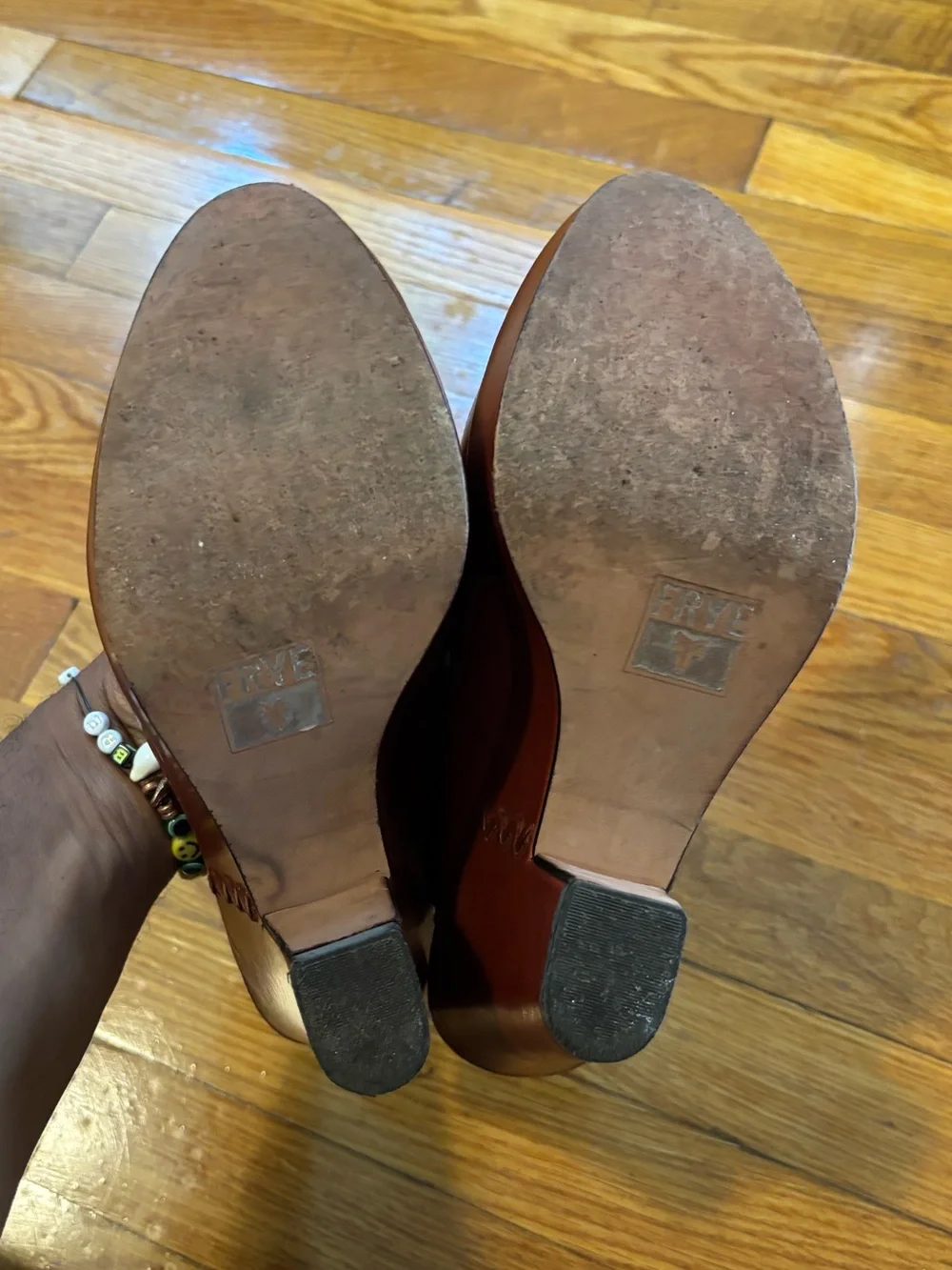 Frye leather Slingback Platform peep toe Heels
